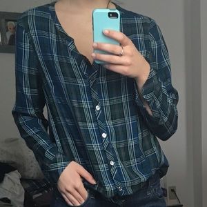 Petite plaid blouse